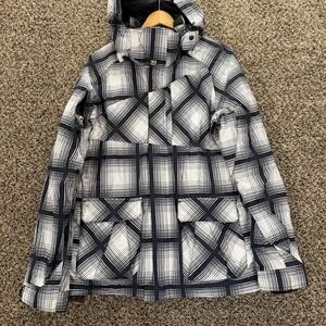 Quiksilver Squadron‎ No.70 Snow Jacket XL Black White Ski Snowboard Coat Unisex